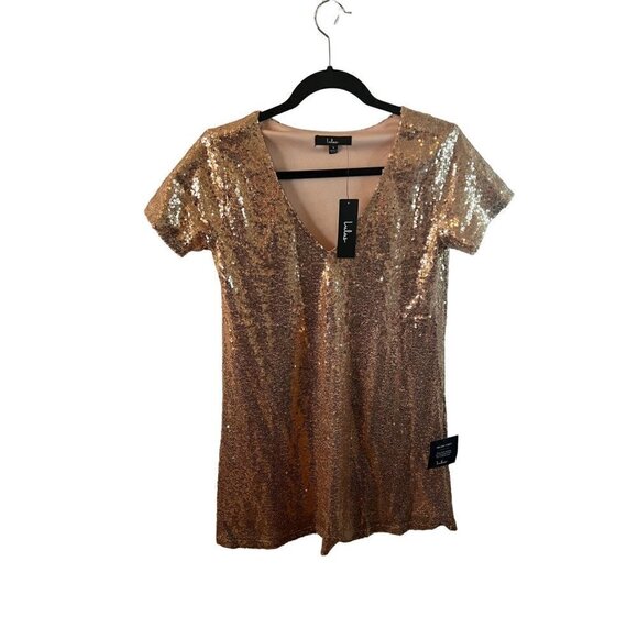 NWT Gold sequence party dress size small - Picture 1 of 3